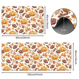 APROPHIC Fall Pumpkin Kitchen Mat Rugs Sets of 2,Autumn Leaves American Football Rugby Theme Runners for Decorations Sink,Laundry Room,Hallways, Floor Non Slip Carpet Washable 16x24 + 16x41 in