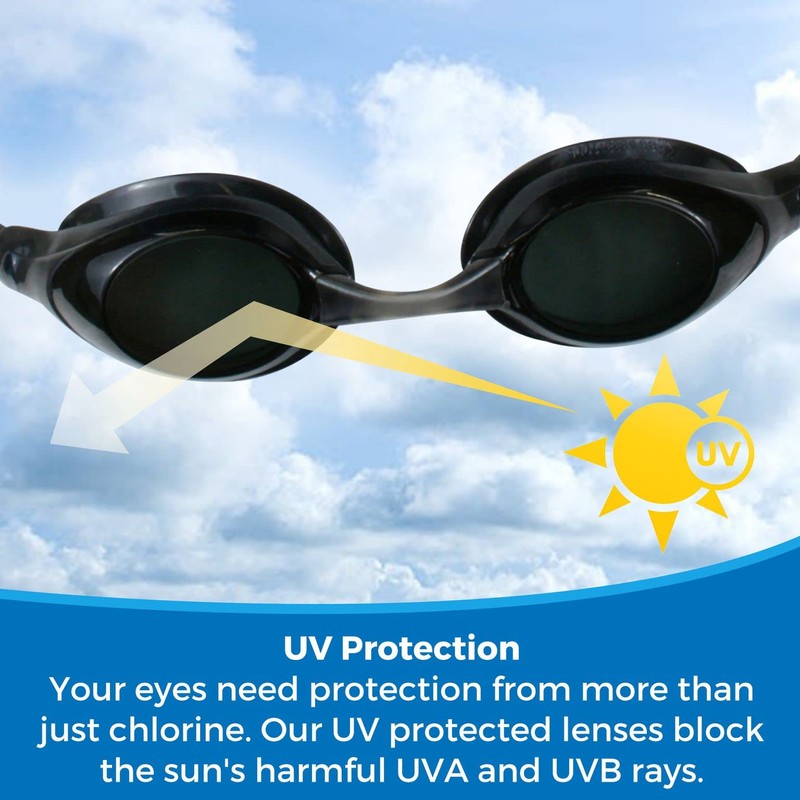 Water Gear Vector Metallic Anti-Fog Swim Goggles - Less Glare