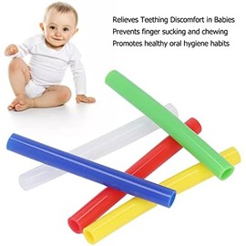 Mordedor para Bebé, Tubo de Dentición de Silicona Sin BPA 5 Uds. Juguete Hervible y Congelable para Alivio de Encías Recién Nacido