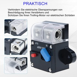 Fuse Holder Inverter Circuit Breaker Car Audio Solar Energy Inline Circuit Breaker Fuse Inverter with Waterproof Cover for Motor Car Marine Boat (80A)