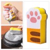 3 Pcs Sponge Brush Cat Claw-Shaped Cleaning Sponge Block Thickening
