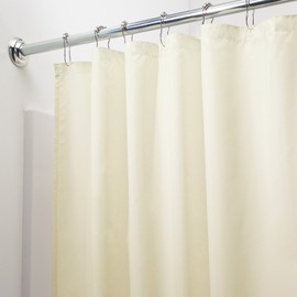 iDesign Fabric Shower Curtain, Bath Curtain for Master Bathroom, Kid's Bathroom, Guest Bathroom, 72 x 72 Inches, Tan