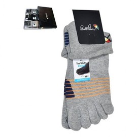 Non-slip Honeycomb Stripe Men's Knitted Toe Socks 5 Pairs Random Delivery 26cm