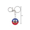 SandT Collection Haiti Round Glass Flag Keyring Keychain