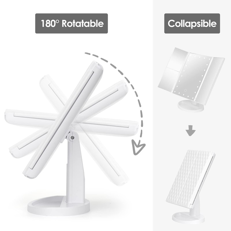 DenCert Makeup Mirror Vanity Mirror with Lights 1X 2X 3X