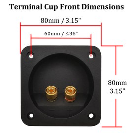 Speaker Box Terminal Cup, Professional 3.1 Inch Double Binding Round Gold-Plated Knob-Type Jacks（2 Pack ）