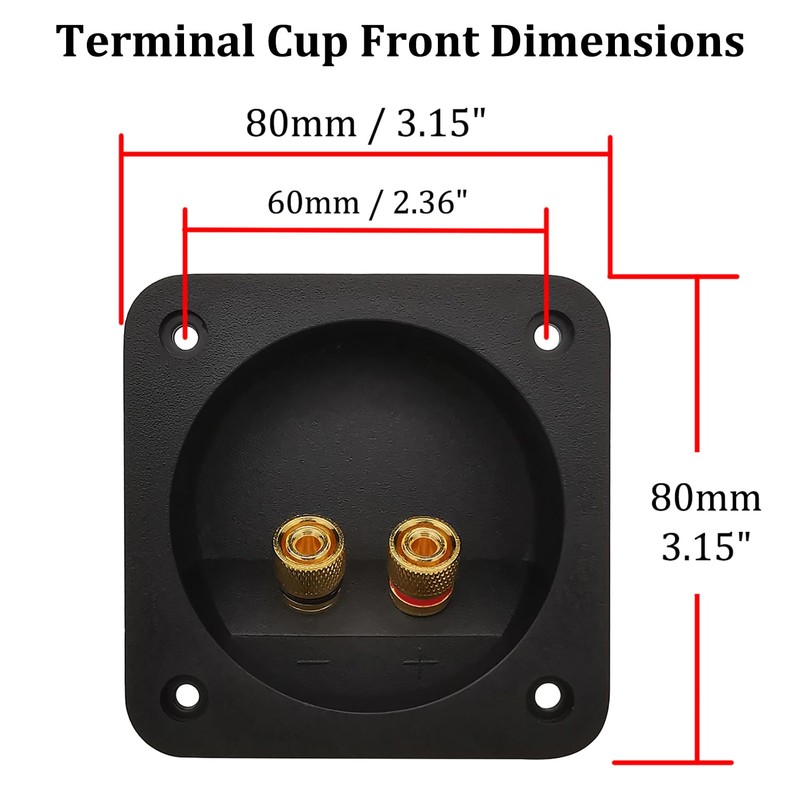 Speaker Box Terminal Cup, Professional 3.1 Inch Double Binding Round