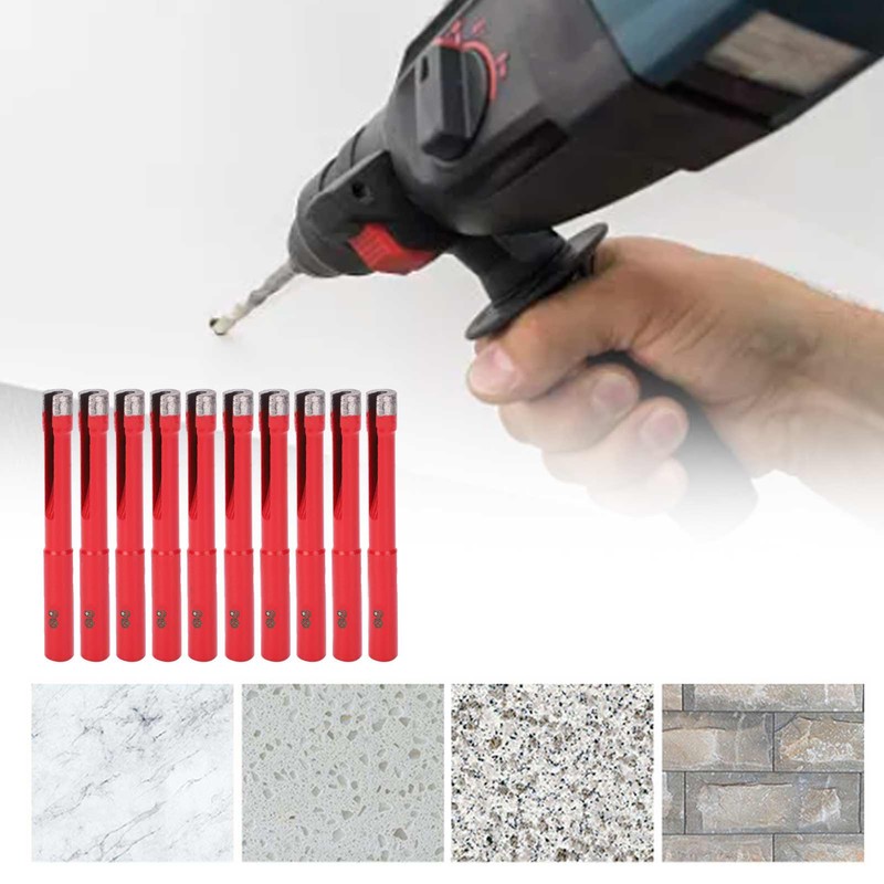 10Pcs Diamond Drill Bit Flat Tooth Ceramic Tile Marble Hole