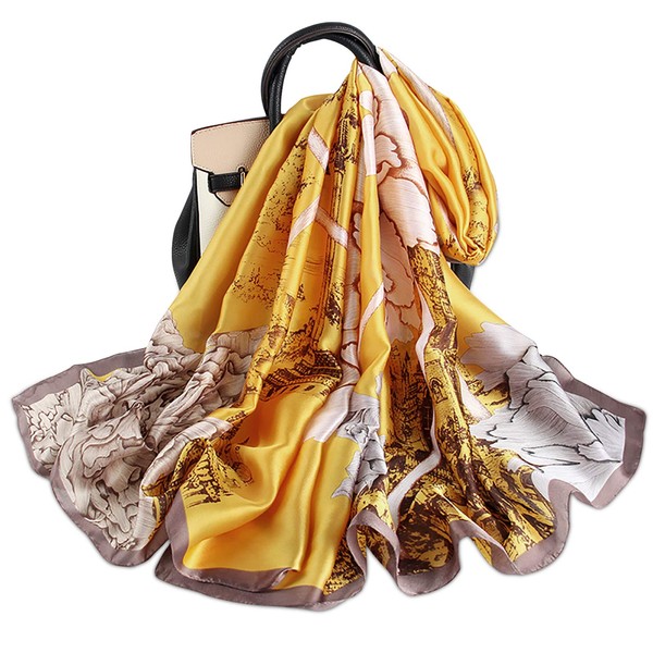 LumiSyne Silk Scarf Women's Warm Soft Silk Scarf Autumn Winter