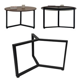 JIANZHUO Round Metal Coffee Table Legs,Large Circle End Table Legs 18 Inch,Black Iron Dining Table Base Only
