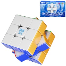 CuberShop Moyu Super WeiLong V2 3x3 20-M Ball Core MagLev (UV Coated) Stickerless Speed Cube, moyu WeiLong Pro 20 Magnets Magnetic+MagLev+Ball Core 3x3 UV, 2025 Flagship (Magic Clothes Pro Version)