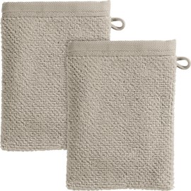 Erwin Müller Achberg Wash Mitt Pack of 2 Walk Terry Sand Size 15 x 21 cm