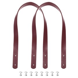 MECCANIXITY 2pcs 24 Inch (60cm) Leather Purses Straps Handbag Belt Band Bag Handle for Purse Wallet Tote Making, Burgundy