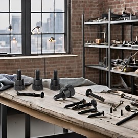 PrecisionGeek - KNURLED SHOULDER THUMB SCREWS Aluminium BLACK M5 x 10mm (12mm dia) HAND GRIP BOLTS (Set of 4)