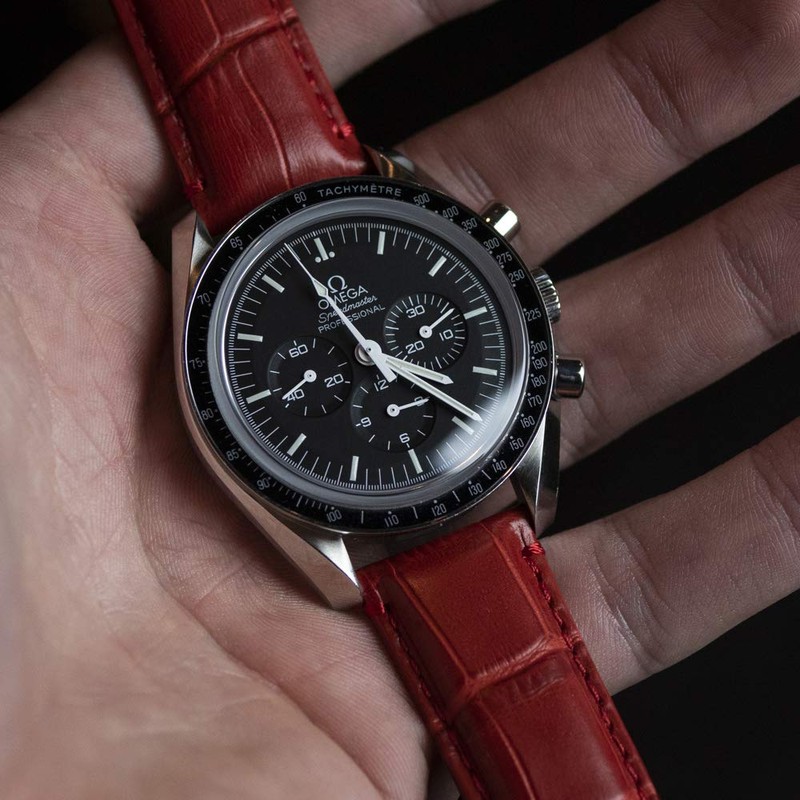 BARTON WATCH BANDS, 12mm Crimson Red - Alligator Grain -