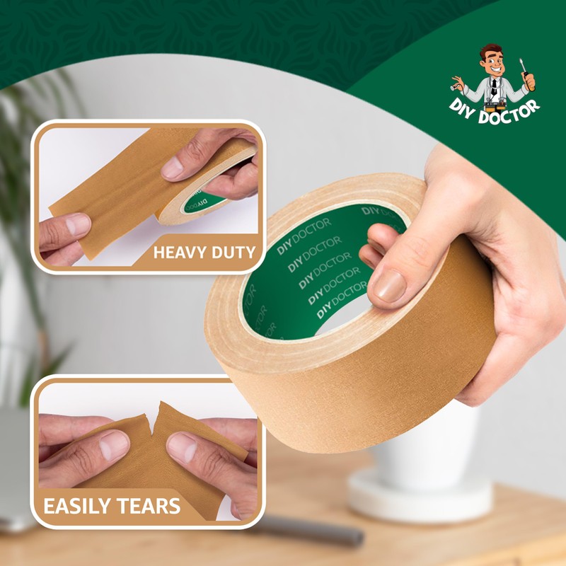 DIY Doctor 3 Rolls Brown Paper Packing Tape – Eco-Friendly