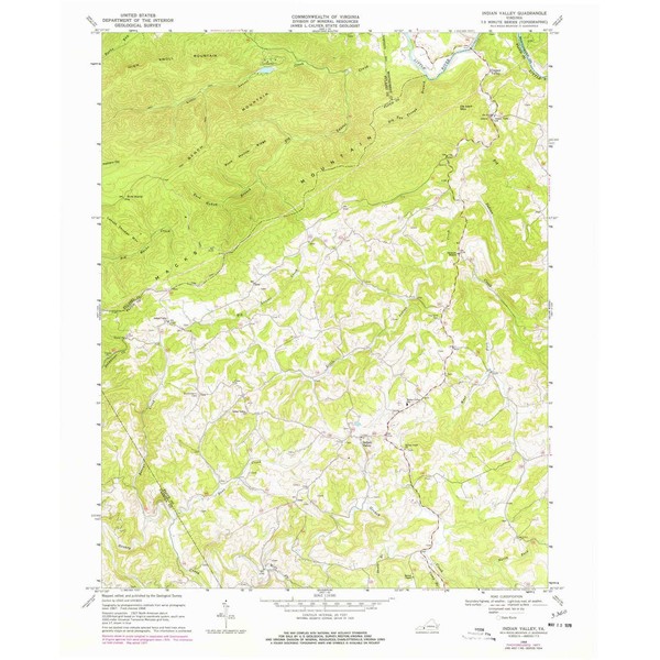 YellowMaps Indian Valley VA topo map, 1:24000 Scale, 7.5 X