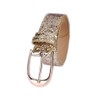 AMI VEIL Sequin Studded Women Leather Belts for Jeans Gold