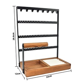 DTYGUIXE Jewellery Stand Jewellery Holder Earring Holder Jewellery Organiser Black Chain Holder Chain Stand Jewellery Storage with 6 Screws and Screwdriver for Earrings, Necklaces, Bracelets