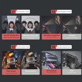 GANGANPRO 1 Pack Privacy Screen Protector Compatible with OPPO K11 5G/Reno8 Pro+ 5G/Reno11 F,HD Black 9H Hardness,Coverage Anti Spy Private Tempered Glass