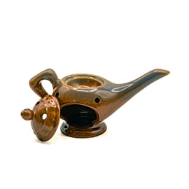 LivuX Aladin-Verdunster – Aromalampe aus Porzellan, Braun, 12 cm hoch, 18 cm breit – Orientalisches Design Duftspender für ätherische Öle 1123
