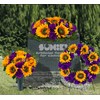 SUHOOKOO Cemetery Wreaths for Grave Decoration,Golden Sunflower and Purple Rose,