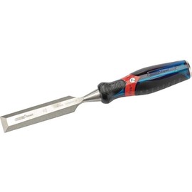 Draper 24408 Expert Bevel Edge Wood Chisel, Soft Grip with 'Pound Thru' End Cap, 25mm, 34.5cm x 4.8cm x 3.1cm, Blue