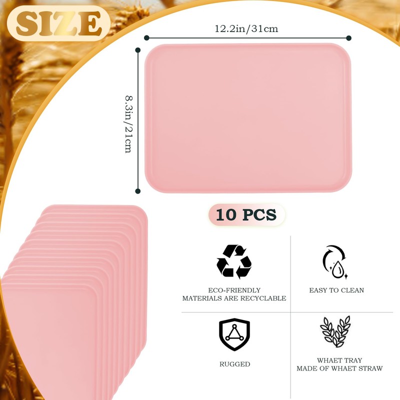 Plastic Art Trays,10 Pack Large Plastic Trays Stackable Activity Tray