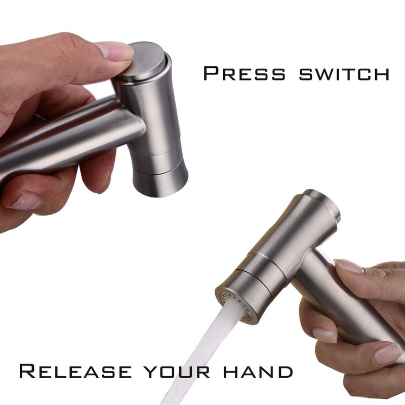 TRUSTMI Toilet Concealed Hot and Cold Bidet Spray Set,Brushed Nickel