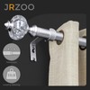 JRZOO Silver Curtain Rod for Windows 72 to 144 Inches,