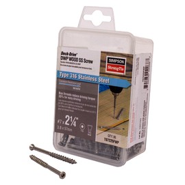 7 x 2 1/4 Simpson Trim Head Deck-Drive DWP Wood Screw 316 Stainless Steel (T15) - Box (86)