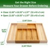 VaeFae Bamboo Silverware Drawer Organizer Kitchen, Expandable Utensil Organizer with