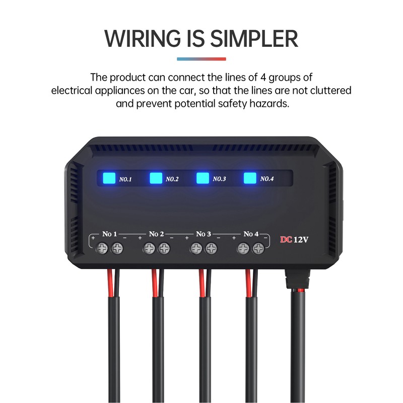 4 Way Fuse and Relay Box Quick Wiring 12V 20A