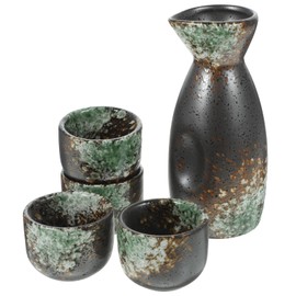 Luxshiny Japanese Ceramic Sake Set: 1 Sake Bottle 4 Sake Cups Traditional Wine Bottle And Cup Set Porcelain Sake Glasses Pottery Shot Cups Tea Cups For Izakaya Japanese Pub Home Restaurant Bar