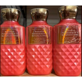 3 BAHAMAS PASSIONFRUIT BANANA FLOWER Bath & Body Super Smooth Body Lotion 8 OZ