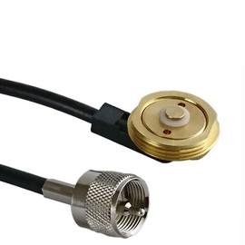 Solid Brass NMO Antenna Mount with UHF Male PL259 Connector 10 ft RG58/U Coax Cable for for Ham UHF VHF CB Cellular Trucker Antenna (10ft NMO Mount NO L Bracket)