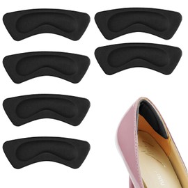 6 Pairs Heel Grips, Heel Cushion Pads, Heels Grips Ladies Shoes, Anti Rubbing Blisters, Improved Shoe Fit and Comfort, for Women, Men, Sports, High Heels and Flat Shoe(Black)