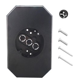 8141DBL Black Vinyl Outdoor Siding Lamp Mounting Blocks Kit with Built-in Electrical Box, fits for 1/2 inch Outdoor Lap Double and 4 inch Siding Mounting Kit, Black 1-Pack