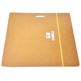 Proartek PK00024 Model SB2326 SB Series 23" x 26" Artist Sketch Board, Brown; 4mm Tempered Masonite; Constructed with a Cutout Handle; Smooth Edges; Firm Spring Clips; Rubber Band Included