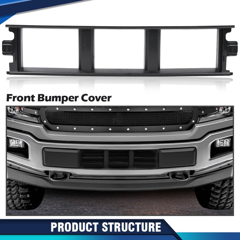PIT66 Front Bumper Center Cover W/o Metal Clips, Compatible With
