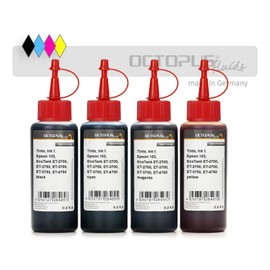 Octopus Refill ink kit compatible for Epson 102, EcoTank ET-2700, ET-2750, ET-3700, ET-3750, ET-4750 CMYK (non OEM) 4x 100 ml