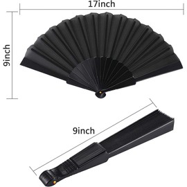 SJBAUTYO Pack of 4 Handheld Folding Fan, Chinese Hand Fan, Oriental Cloth Fabric Fan, Folding Fan, Handheld Folded Fan for Wedding, Dance, Party Favours, DIY Decoration