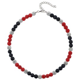 SUPBOMM Baseball Ice Necklace, Bling Beaded Necklaces, Drip Chain, League Team Colors Gifts for Men, Reds