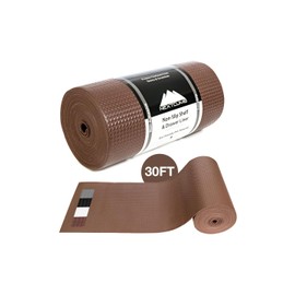 Drawer and Shelf Liner - TRULY NON-SLIP, THICK, WATERPROOF - Reusable Durable Kitchen Cabinet Liner - Non Adhesive Drawer Liner Roll Washable Fridge Rubber Shelf Liner for Pantry (Brown, 12"W x 360"L)