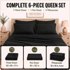 CozyLux Queen Sheet Set 6-Piece, 21-Inch Deep Pocket, Soft Brushed