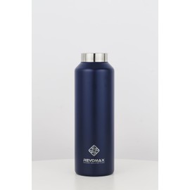 【REVOMAX Official】Sold Separately Cap 20 oz 592 ml Carbonated Compatible Stainless Steel Bottle 18 Hours Keeps Warm 36 Hours Keeps Cool Vacuum Insulated Water Bottle Gift RevoMax (Navy)