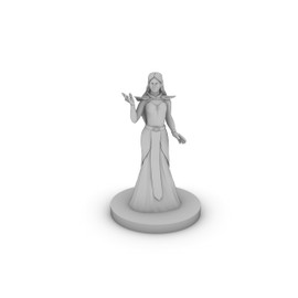 Human Female Wizard with Raven Dress Tabletop DND Gaming Miniature