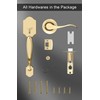 goldenwarm Gold Front Door Handle, Entry Door Handle and Reversible