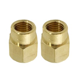 1/4" BSP to 1/2" BSP Female Thread Brass Reducer Connector Hex Head Reducing Bush Adapter Fitting for Air Water Oil (Pack of 2)