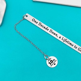 10 Year Anniversary Bookmark Gifts for Women Men Ten Tenth Anniversary Bookmark for Him Her Couple 10th Wedding Anniversary Marriage Presents for Wife Husband